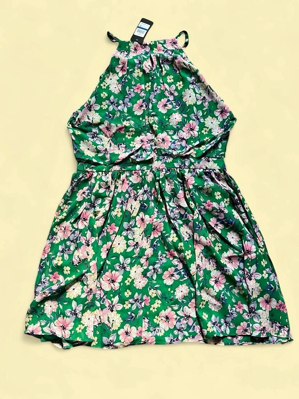 Floral Mini Dress in Green & Pink Size XL NWT